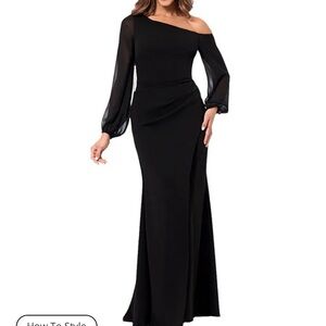 Betsy & Adam Asymmetrical Off-The-Shoulder Dress Size 12 $69